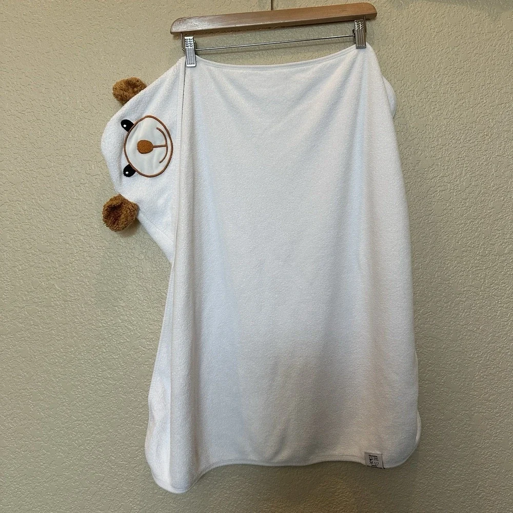 Bear Baby 100% Bamboo Hoody Bath Towel‎ White